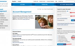 Honda Financial Services account number